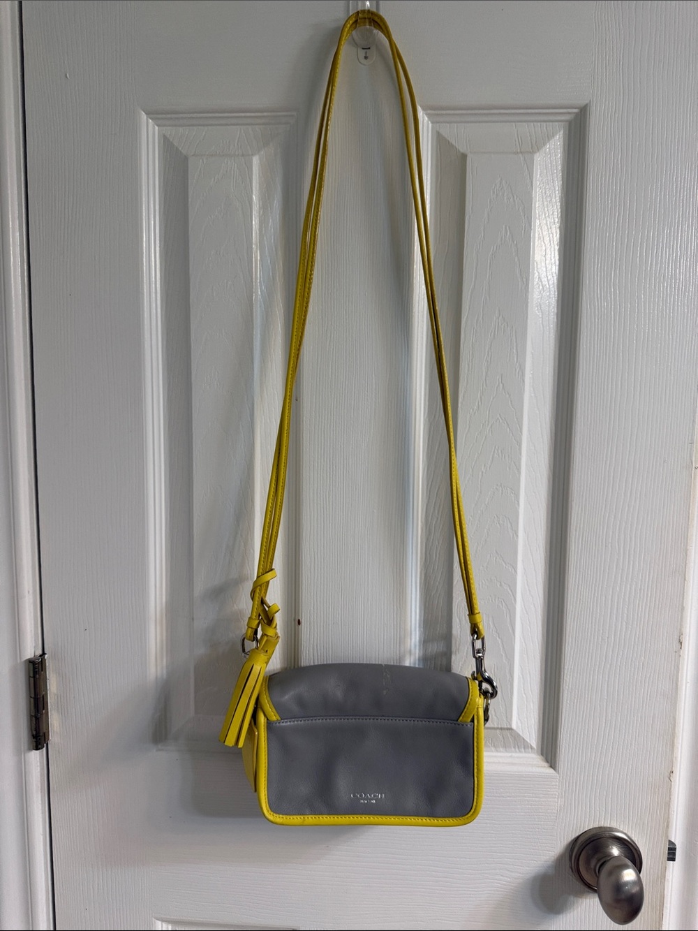 Coach Gray and Yellow Crossbody Shoulder Bag - Womens - Picture 2 of 6